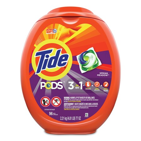 Tide Detergent Pods, Spring Meadow, 96/Tub, PK4 80163